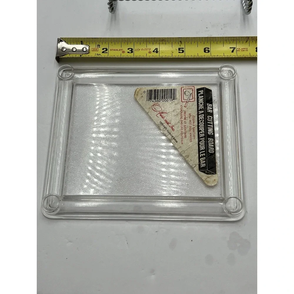 Vintage Aristo-Mat Bar Cutting Board Clear Acrylic Lucite 1970s Chicago NOS